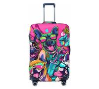 Cool French Bulldog No.153 Housse de protection élastique pour valise 45,7 à 81,3 cm, Noir/blanc, Large