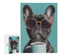 Cool French Bulldog with Coffee Mug Puzzle 1000 Pièces Educa Jouet en Bois Cadeau Unique Décoration Intérieure Jeu Éducatif Challenge Toy Adultes Et Enfants À Partir De 14 Ans 500 PCS