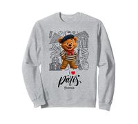 Cool French Paris Teddy Bear Style Illustration Graphic Sweatshirt