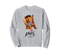Cool French Paris Teddy Bear Style Illustration Graphic Sweatshirt