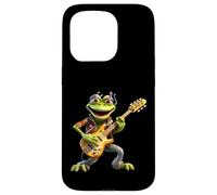 Cool Frog Bass Player Rocker Musicien Basse électrique Coque pour iPhone 15 Pro