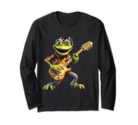 Cool Frog Bass Player Rocker Musicien Basse électrique Manche Longue
