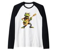 Cool Frog Bass Player Rocker Musicien Basse électrique Manche Raglan