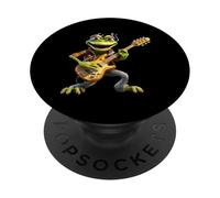 Cool Frog Bass Player Rocker Musicien Basse électrique PopSockets PopGrip Adhésif