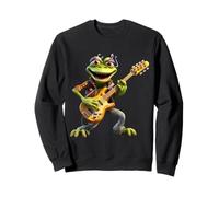 Cool Frog Bass Player Rocker Musicien Basse électrique Sweatshirt