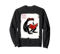 Cool Frog Lunettes de Soleil Rouges pour Lire des Livres Style Encre Japonaise Sweatshirt
