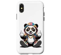 Cool & Funny Panda Design Humour Doigt d'honneur Coque pour iPhone X/XS