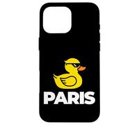 Cool Funny Paris France Canard Jaune Dessin animé Mode Graphique Coque pour iPhone 16 Pro Max