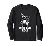 Cool Funny Rock & Roll Raccoon Cartoon Graphic Designs Manche Longue