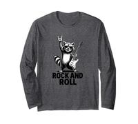 Cool Funny Rock & Roll Raccoon Cartoon Graphic Designs Manche Longue