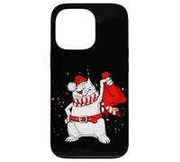 Cool Funny Santa Claus Cat with Christmas Bag Graphic Design Coque pour iPhone 13 Pro