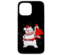 Cool Funny Santa Claus Cat with Christmas Bag Graphic Design Coque pour iPhone 13 Pro Max