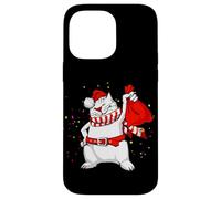 Cool Funny Santa Claus Cat with Christmas Bag Graphic Design Coque pour iPhone 14 Pro Max