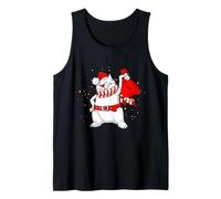 Cool Funny Santa Claus Cat with Christmas Bag Graphic Design Débardeur