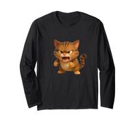 Cool Funny Wild Fury Cat Illustration Graphic Designs Manche Longue