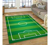 Cool Gaming Tapis de sol Chambre à Coucher Garçons Adolescents Paysage de Terrain de Football Vert, Tapis Foot en Flanelle pour Salon, Salle de Jeux Antidérapant, Coussin Pliant, 120x180 cm, Color 5