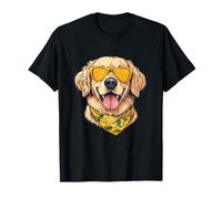 Cool Golden Retriever Dog Lunettes de Soleil Jaune Citron Bandana T-Shirt