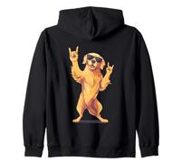 Cool Golden Retriever Double Rock Signs Punk Dog Graphic Sweat à Capuche