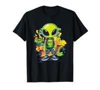 Cool Graffiti Alien, Ambiance Urbaine et Spatiale pour Enfants T-Shirt