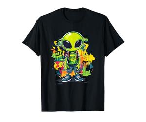 Cool Graffiti Alien, Ambiance Urbaine et Spatiale pour Enfants T-Shirt