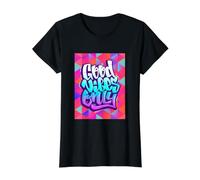 Cool Graffiti Vibes Art Inspirational Quotes Graphic T-Shirt Graphique avec Valeur, Femme, Noir, M