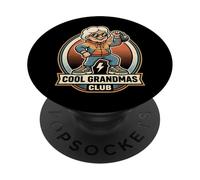Cool Grandmas Club Gym Workout Kettlebell Lift Comic Retro PopSockets PopGrip Adhésif
