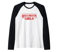 Cool Halloween Girls Illustration Novelty Graphic Designs Manche Raglan