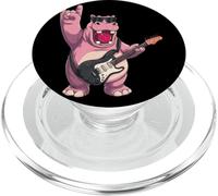 Cool Hippo Guitare Player Retro Rock Music Design PopSockets PopGrip pour MagSafe