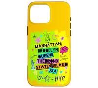 Cool Hommes Femmes Coloré New York City 5 Avenues Graffiti Coque pour iPhone 16 Pro Max