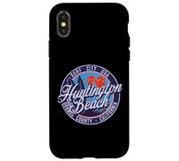Cool Huntington Beach Surf City, Vintage, Badge de Surf Coque pour iPhone X/XS