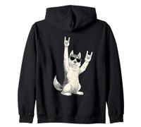 Cool Husky avec Lunettes de Soleil Rock on Sweat à Capuche