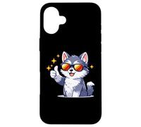 Cool Husky Lunettes de Soleil Thumbs Up Graphic Coque pour iPhone 16 Plus
