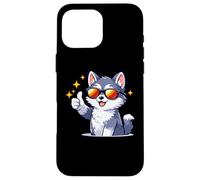 Cool Husky Lunettes de Soleil Thumbs Up Graphic Coque pour iPhone 16 Pro Max