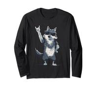 Cool Husky Rock on Funny Dog Lover Animal Graphic Sibérien Manche Longue