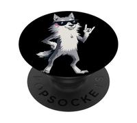 Cool Husky Rock on Funny Dog Lover Animal Graphic Sibérien PopSockets PopGrip Adhésif