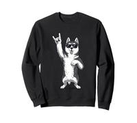 Cool Husky Rock on Funny Dog Lover Animal Graphic Sibérien Sweatshirt