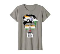 Cool Indian Coffee Mama Mom Mom Girl Aunt India Flag Print T-Shirt