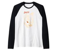 Cool Jazz Cat Saxophone Player Art Abstrait Manche Raglan
