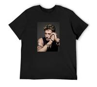 Cool Johnny Hallyday Tattoo Birthday Present Retro Unisex Tshirt Breathable Tops Tee Shirt Size XXL
