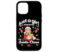 Cool Just a Girl Who Loves Santa Claus Illustration Graphic Coque pour iPhone 12/12 Pro