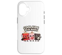 Cool Kids Read Books Cute Bookworm Reading Squad Coque pour iPhone 16