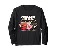 Cool Kids Read Books Cute Bookworm Reading Squad Manche Longue