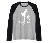Cool Kung Fu Man Dragon Fighting Graphic Tees & Cool Designs Manche Raglan