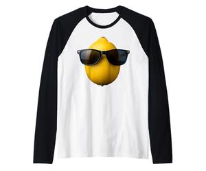 Cool Lemon Portant des Lunettes de Soleil drôle Fruits Manche Raglan