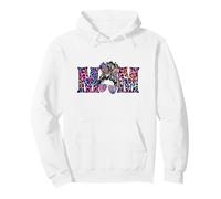 Cool Leopard Momma Graphic for Summer Women Messy Bun Mom Sweat à Capuche