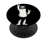 Cool Llama Alpaga Double Rock Hand Signes Punk Graphic avec PopSockets PopGrip Adhésif