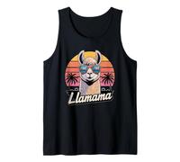 Cool Llama Lunettes de Soleil Coucher de Soleil Palmiers Vacances Llamama Débardeur