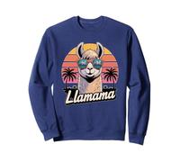 Cool Llama Lunettes de Soleil Coucher de Soleil Palmiers Vacances Llamama Sweatshirt