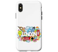 Cool London Doodles Graphic Animes, London Graffiti Colors Coque pour iPhone X/XS