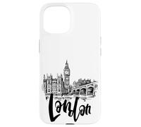 Cool London UK Novelty Graphic Tees, London Sketch Drawing Coque pour iPhone 15